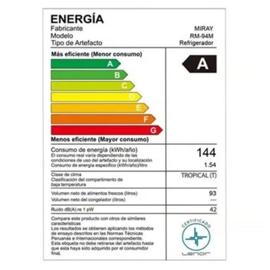 FRIGOBAR-REFRIGERADORA MIRAY RM-94M 93 LTS - 5