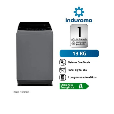 LAVADORA AUTOMÁTICA INDURAMA LRI-13DGR 13KG GRIS