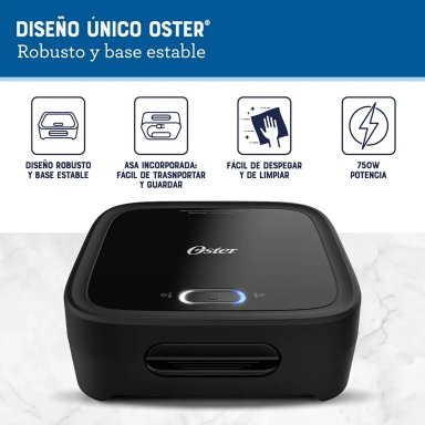 SANDWICHERA COMPACTA QUICK LOCK CON PLATOS HONDOS OSTER CKSTSM400 NEGRO - 7