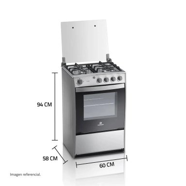 COCINA A GAS INDURAMA OLVERA QZ 4 QUEMADORES - CROMA - 3