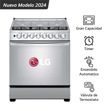 COCINA A GAS 6 HORNILLAS GRAN CAPACIDAD ACERO INOXIDABLE LG LRGZ5255S - 1
