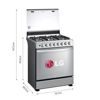 COCINA A GAS 6 HORNILLAS GRAN CAPACIDAD ACERO INOXIDABLE LG LRGZ5255S - 2