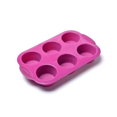 MOLDE PRESS MULTICOLOR SILICONA CUPCAKE 30 X 18 X 3.8 CM 6 UN