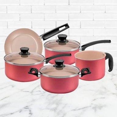 JUEGO DE OLLAS COLOR CEREZA 8 PIEZAS LÍNEA MAGNIFIC - PANELUX