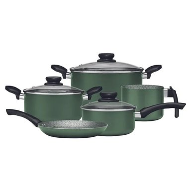 JUEGO DE OLLAS 8 PIEZAS COLOR VERDE LÍNEA MÁXIMUM STONE - PANELUX