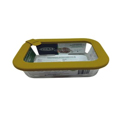 REFRACTARIO CON TAPA DE VIDRIO Y VALVULA 640ML AMARILLO | PRESS