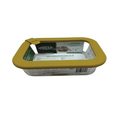 REFRACTARIO CON TAPA DE VIDRIO Y VALVULA 1050ML AMARILLO | PRESS