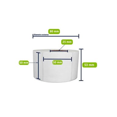 04 ROLLOS DE 550 ETIQUETAS ADHESIVAS TÉRMICO 50X50MM - 2