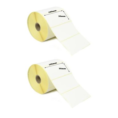 2 ROLLOS DE 800 ETIQUETAS ADHESIVAS TÉRMICO TD 100X50MM