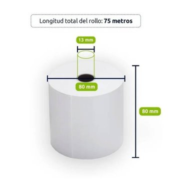 CONTÓMETRO JPSYSTEMS PAPEL TÉRMICO 80X80MM 55GR CAJA 20 ROLLOS - 2