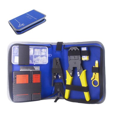 KIT PARA REDES JPSYSTEMS NF-1206 LAN CRIMPEADOR + TESTEADOR + PELACABLE + 15 RJ45 RJ11