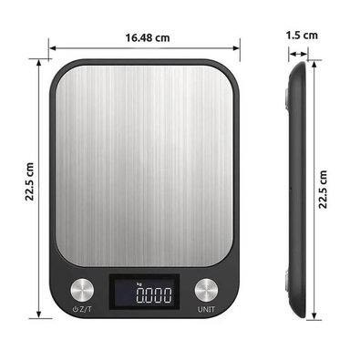 BALANZA JPSYSTEMS JBM-45 NEGRO GRAMERA METALICA 10KG PORTATIL DIGITAL BOTONES TACTILES - 2