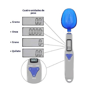 BALANZA DIGITAL PORTATIL GRAMERA TIPO CUCHARA 500GR + 3 RECIPIENTES - 3