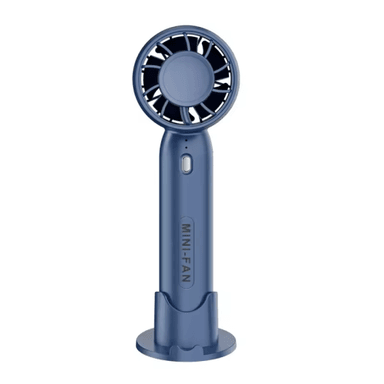VENTILADOR DE MANO PORTÁTIL, 3 VELOCIDADES CON BATERÍA, AZUL MARINO