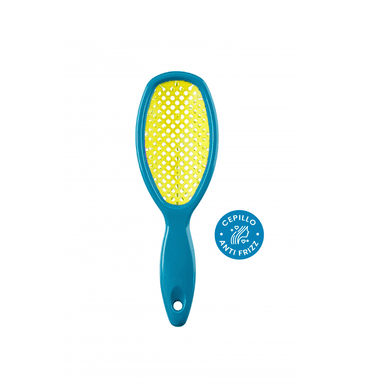 CEPILLO FAVO OVALADO - CELESTE/AMARILLO