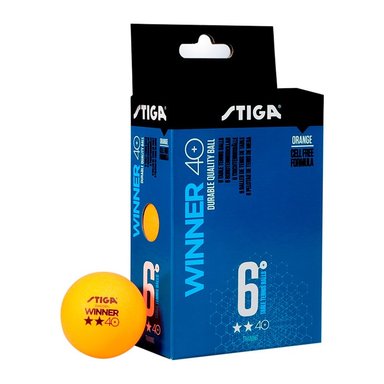 PELOTAS D/PING PONG WINNER ABS NARANJA 6-PK STIGA (2-STAR)