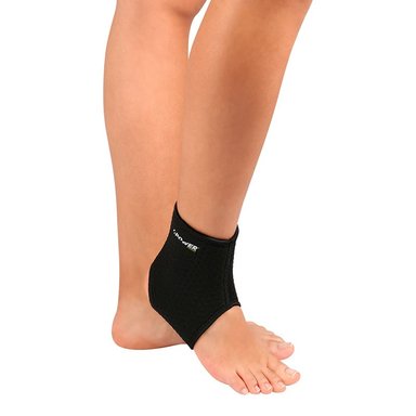 TOBILLERA POWER PRENE ALGODÓN NEGRO CORTA