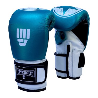 GUANTE UPPERCUT SACO UPP-1505 CUERO NATURAL AZUL METALICO M