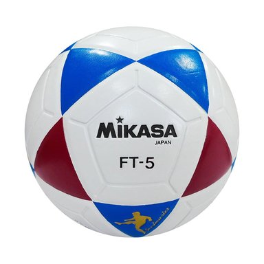 PELOTA FÚTBOL MIKASA FT-5BR CUERO SINT BLANCO/AZUL/ROJO #5