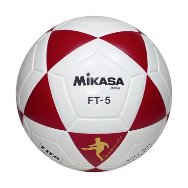PELOTA FÚTBOL MIKASA FT-5R CUERO SINT BLANCO/ROJO #5
