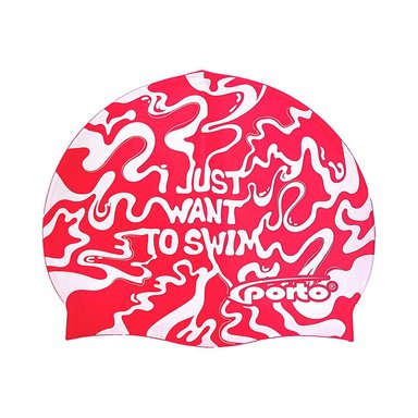 GORRO NATACIÓN PORTO POR-460-32 DISEÑOS ONDAS ROJO STANDARD