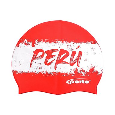 GORRO NATACIÓN PORTO POR-460-44 DISEÑOS PERU ROJO/BLANCO STANDARD