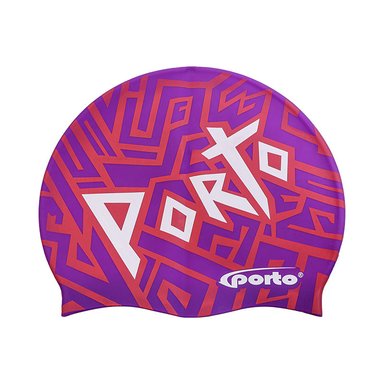 GORRO NATACIÓN PORTO POR-460-25 DISEÑOS GEOMETRICO MORADO STANDARD