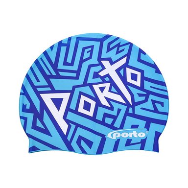 GORRO NATACIÓN PORTO POR-460-26 DISEÑOS GEOMETRICO CELESTE STANDARD