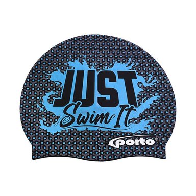 GORRO NATACIÓN PORTO POR-460-37 DISEÑOS JUST SWIN IT NEGRO STANDARD