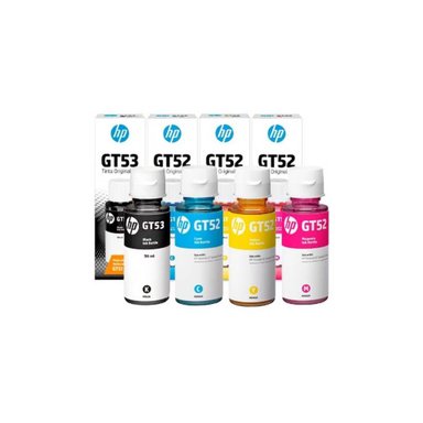 COMBO 4 BOTELLAS TINTA HP MULTICOLOR GT52 GT53