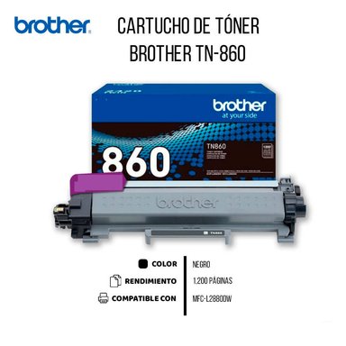 TÓNER BROTHER TN-860 NEGRO PARA MFC-2880DW RINDE 1200 PAG