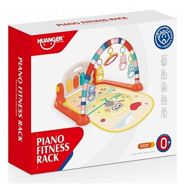 GIMNASIO PARA BEBE NARANJA CON FIGURAS  DE BUHO