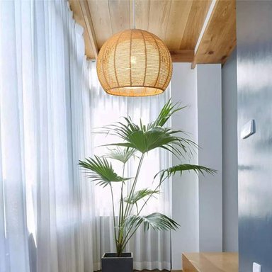 LÁMPARA COLGANTE FIMA HOGAR MODERNO DORADO DE BOLA DE CUERDA DE CÁÑAMO HECHO A MANO