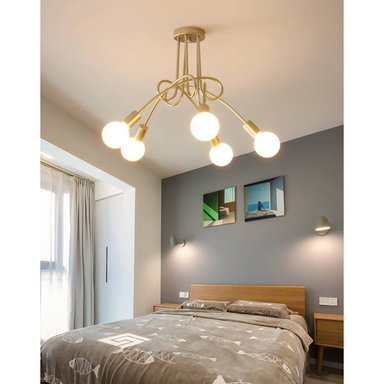 LÁMPARA COLGANTE FIMA HOGAR ARAÑA DORADO INCLUYE SEIS FOCOS