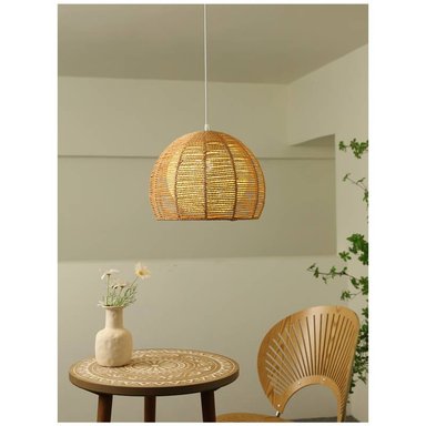 LÁMPARA COLGANTE FIMA HOGAR MODERNO DORADO DE BOLA DE CUERDA DE CÁÑAMO HECHO A MANO