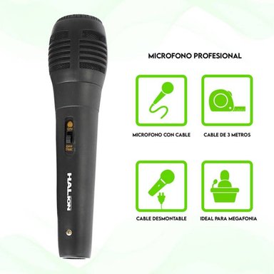 MICRÓFONO HALION HA-M54 ALÁMBRICO NEGRO