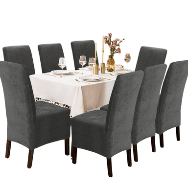 FUNDA SALA FABULOSA SILLA 8PZS TERCIOPELO LISO PLOMO