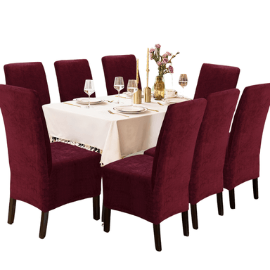 FUNDA SALA FABULOSA SILLA 8PZS TERCIOPELO LISO GUINDA