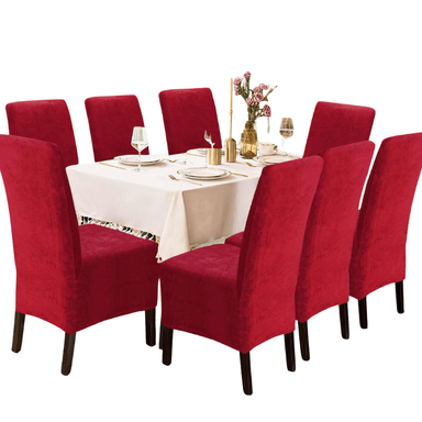 FUNDA SALA FABULOSA ROJO SILLA TERCIOPELO LISO 8 PZS