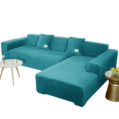 FUNDA SALA FABULOSA MUEBLE MODULAR 2PZS TERCIOPELO LISO COBALTO