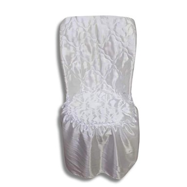 FUNDA DE SILLA DE EVENTO EN TELA SATINADA/VESTIDO ELEGANTE - PERLA - 2