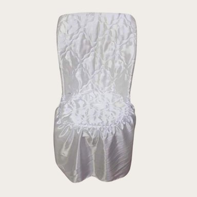 FUNDA DE SILLA DE EVENTO EN TELA SATINADA/VESTIDO ELEGANTE - PERLA - 3