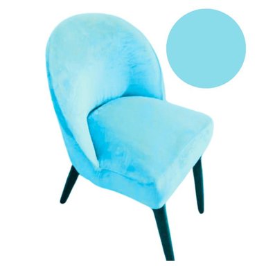 FUNDA DE SILLA VINTAGE EN TERCIOPELO LISO 8 PIEZAS - TURQUESA - 3