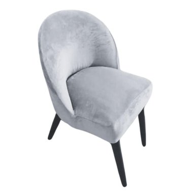 FUNDA DE SILLA VINTAGE EN TERCIOPELO LISO 8 PIEZAS - GRIS - 1