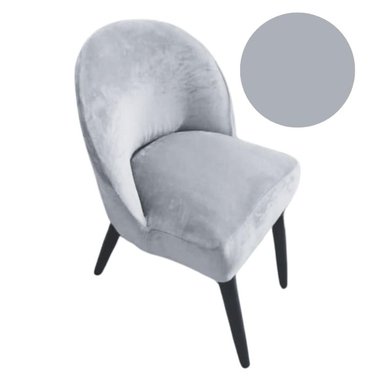 FUNDA DE SILLA VINTAGE EN TERCIOPELO LISO 8 PIEZAS - GRIS - 3