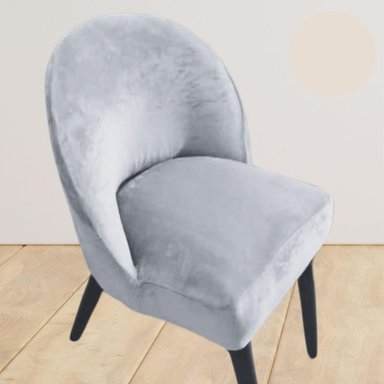 FUNDA DE SILLA VINTAGE EN TERCIOPELO LISO 8 PIEZAS - GRIS - 4