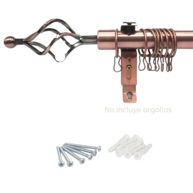TUBO GRADUABLE DE CORTINA EXTENDIBLE DE 1.10 A 2 MTS - BRONCE - 4