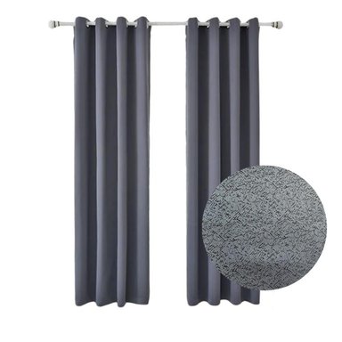 CORTINA CON AROS EN 2 PAÑOS- 3MTS ANCHO X 2.30 ALTO. - PLOMO