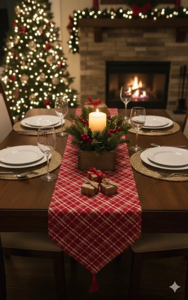 CAMINO DE MESA NAVIDEÑO RED CHRISTMAS