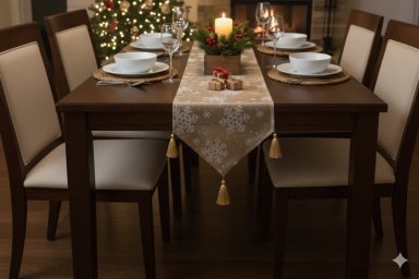 CAMINO DE MESA NAVIDEÑO SNOW CHRISTMAS